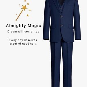 NWOT, Boys Navy Suit. STYLING, 3-piece (pants, vest, jacket, tie). MUST HAVE!